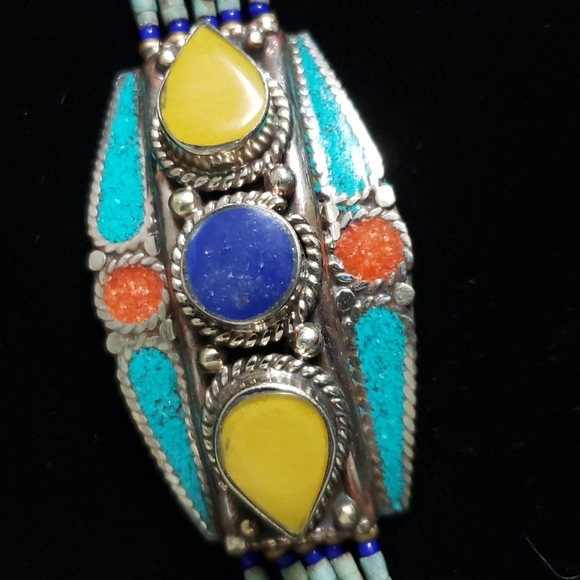 SILVER AND MULTI STONE BRACELET *FIRM* - Picture 4 of 5